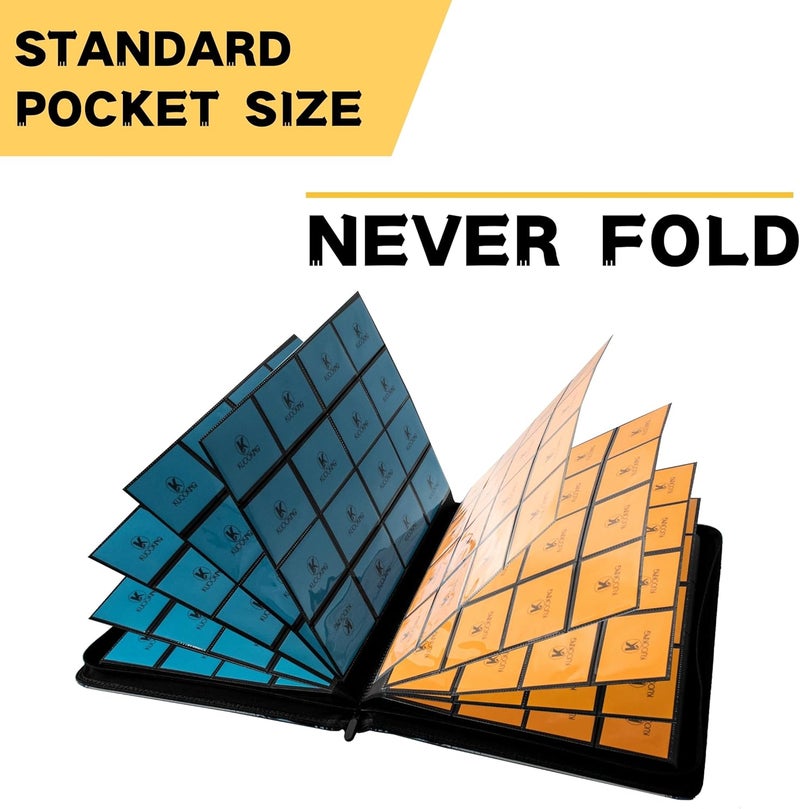 KUOOKING 1000+ Pockets Trading Card Binder, 16-Pocket Card Ablum Compatible with MTG,Sports Cards & Other Standard Size Trading Cards (Black) - Image 2